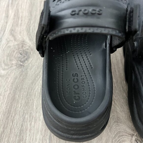 Crocs Men's 13 Black Iconic Comfort Clogs Slingback Adjustable Strap - Picture 9 of 11
